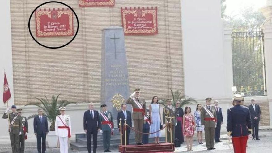 Una asociación denuncia la exhibición de un tapiz que nombra a Franco en la jura de bandera de la princesa Leonor
