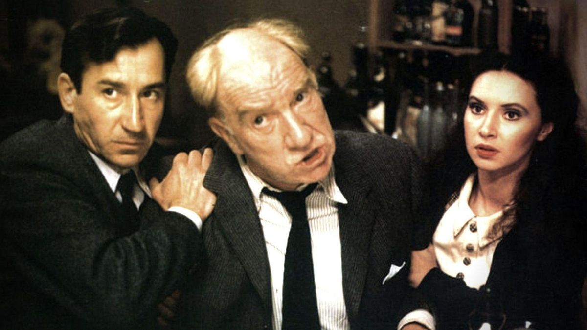 José Sacristán, Fernando Fernán Gómez y Laura del Sol, en una escena de 'El viaje a ninguna parte'