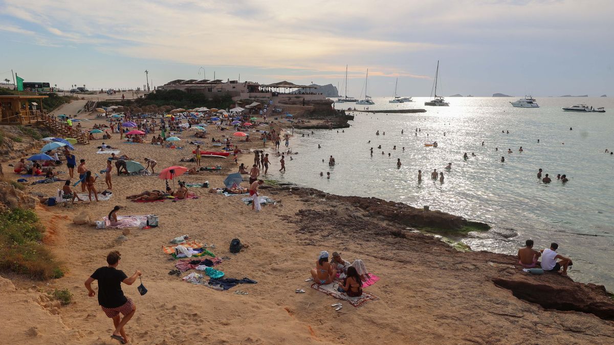Vistas a una de las playas de Cala Comte desde uno de sus accesos