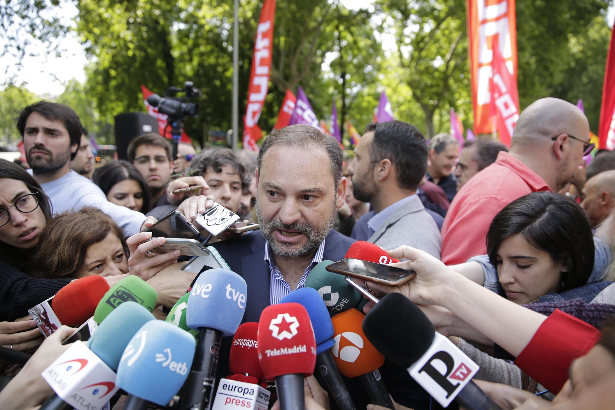 José Luis Ábalos en la manifestación del Primero de Mayo en Madrid