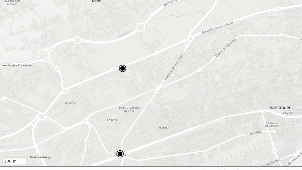 Itinerario del futuro carril bici de Santander.