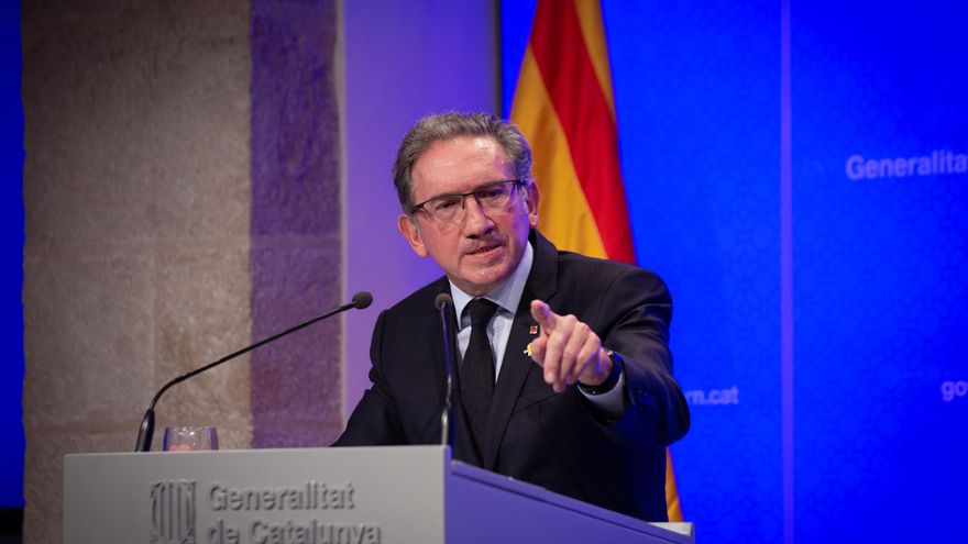 El conseller de Economía y Hacienda, Jaume Giró, interviene en una rueda de prensa posterior a una reunión del Consell Executiu, a 20 de julio de 2021, en la Generalitat de Cataluña, Barcelona, Catalunya, (España). Durante la rueda de prensa, la Generalit