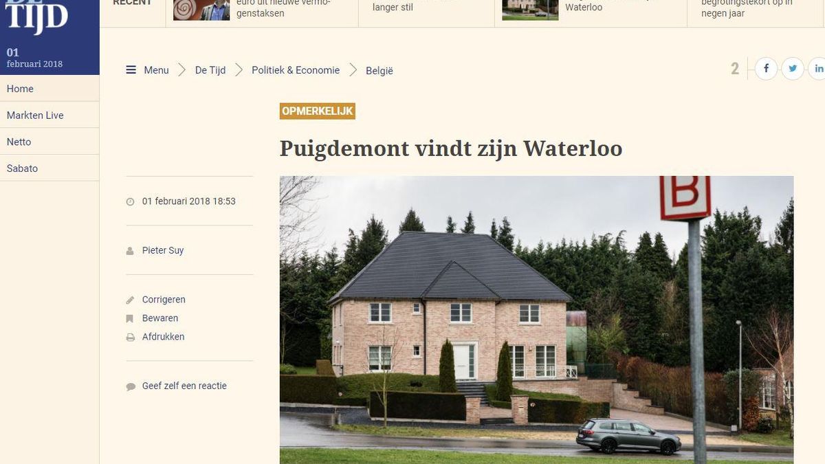 Captura del diario De Tijd
