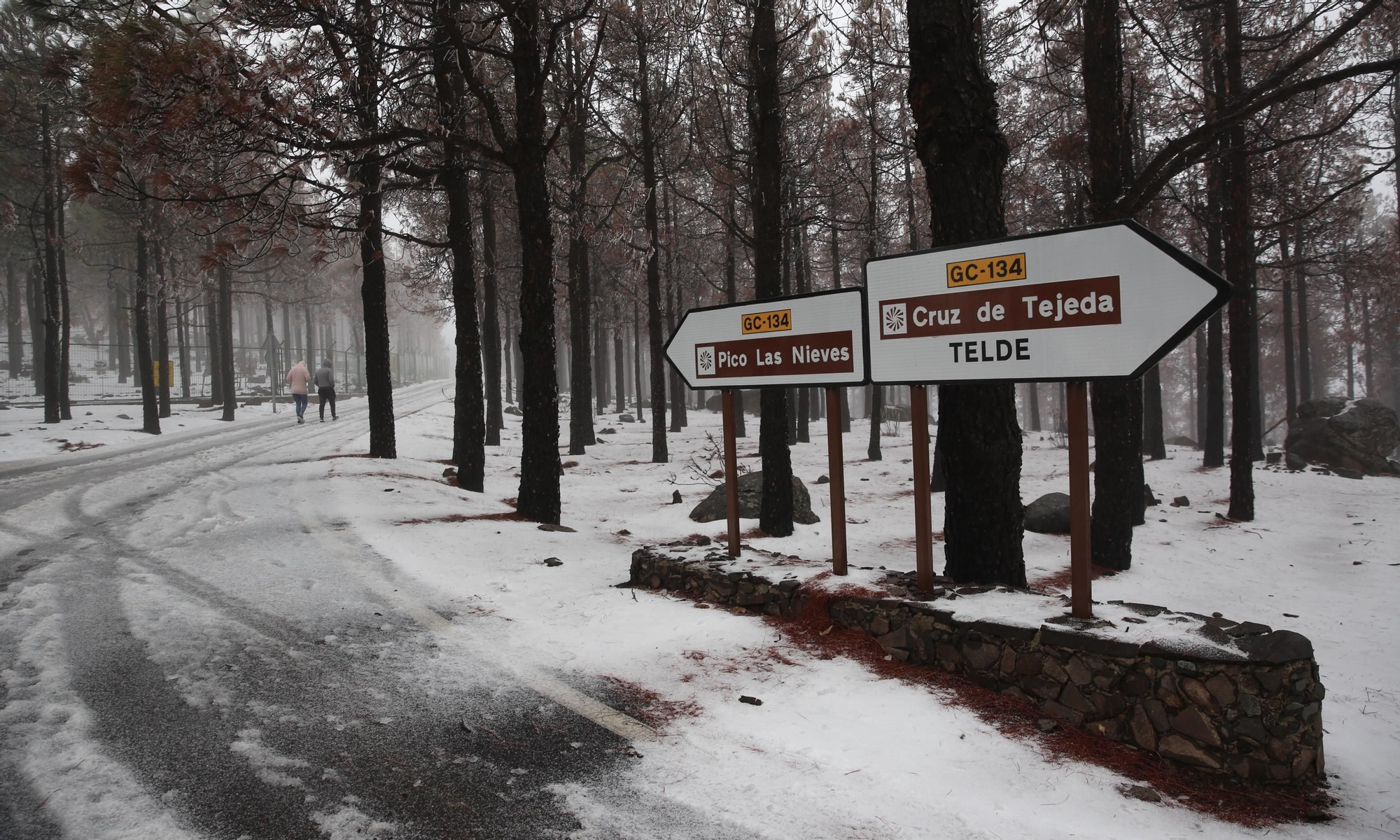 Nieve en la cumbre de Gran Canaria