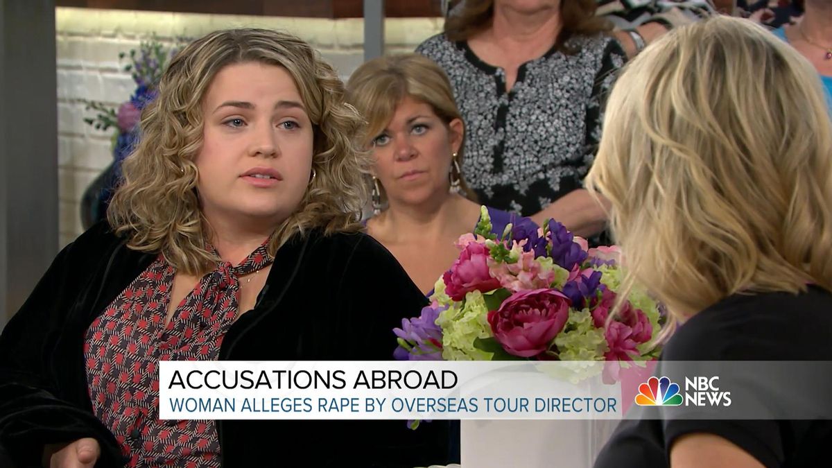 Gabrielle Vega, dando su testimonio en la NBC