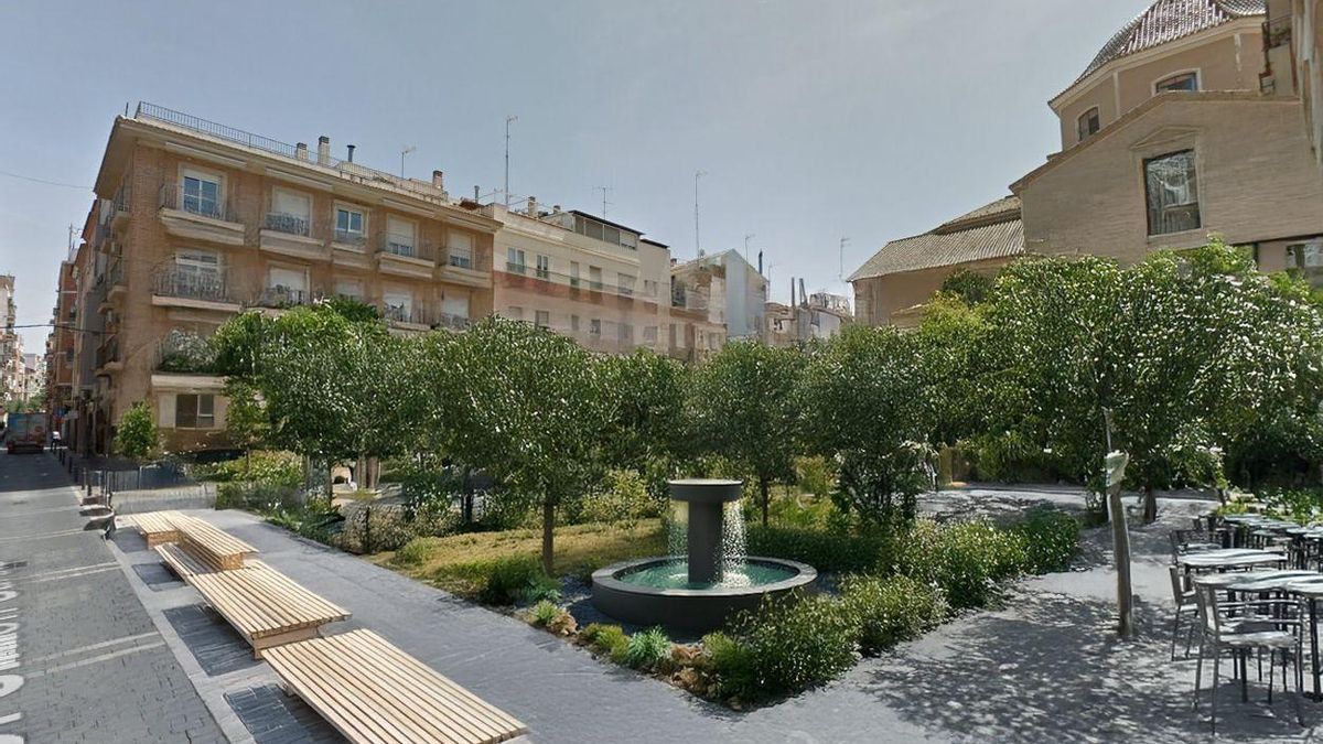El resultado de la remodelación por IA de la plaza Cristo del Rescate de Murcia, según MurciaLab