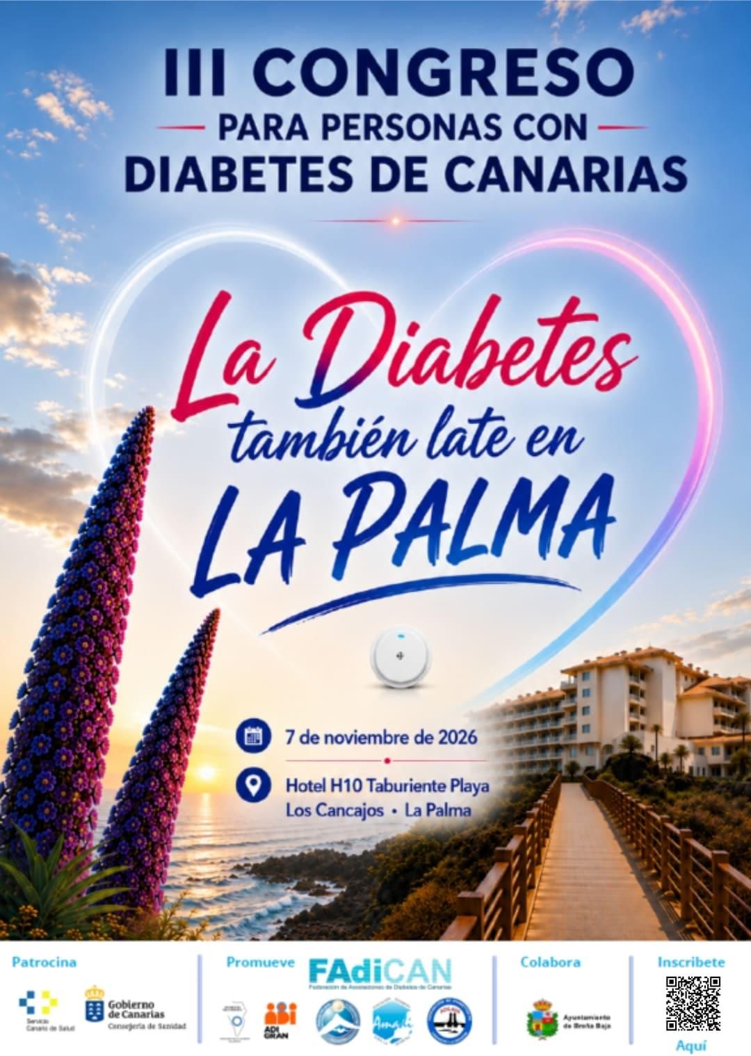 Cartel del congreso sobre diabetes en La Palma.