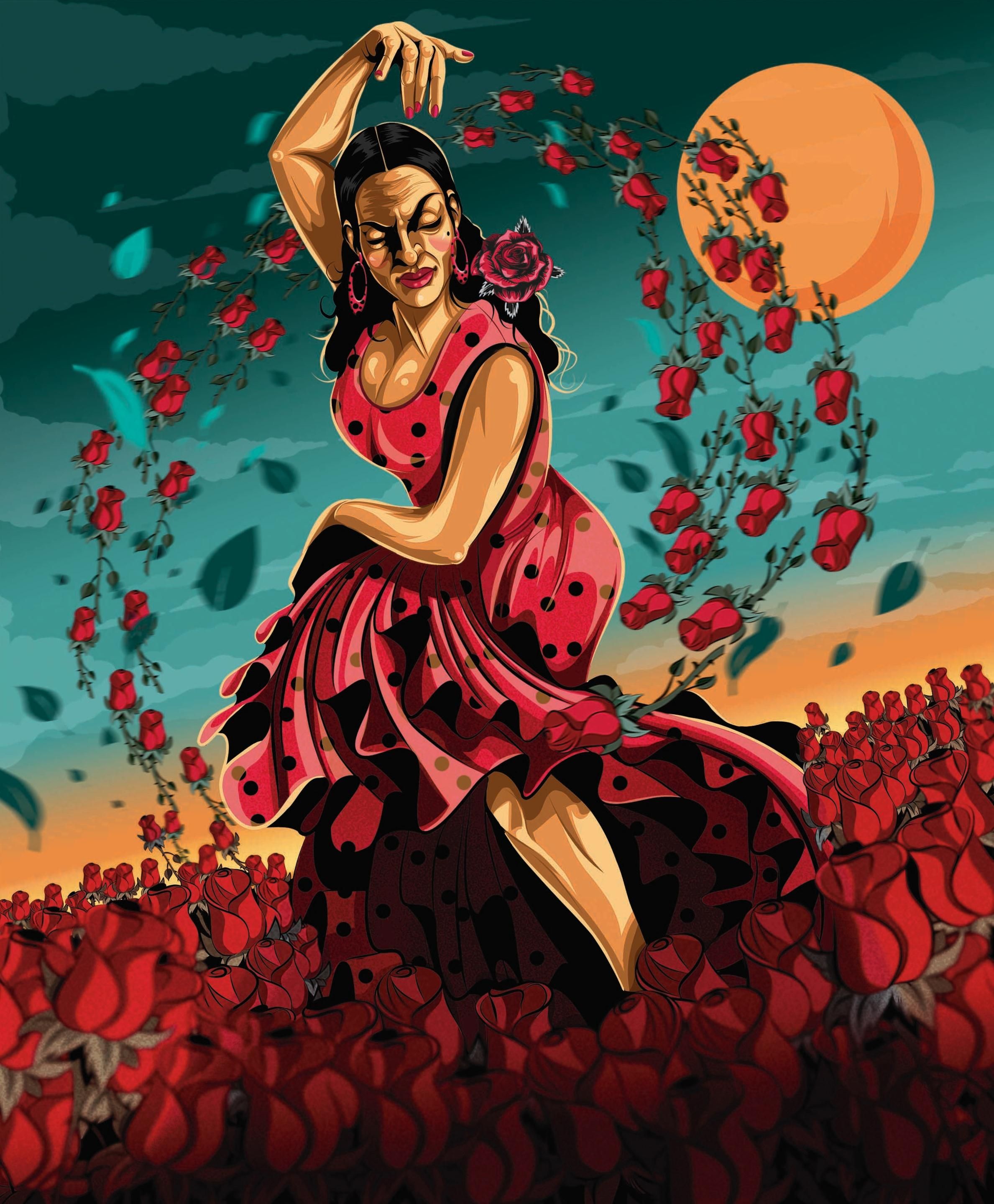 Ilustración de 'Lola Flores. El arte de vivir' (Lunwerg, 2021)