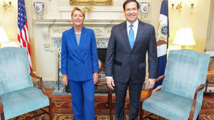 La presidenta suiza se reúne con Marco Rubio para negociar un acuerdo arancelario