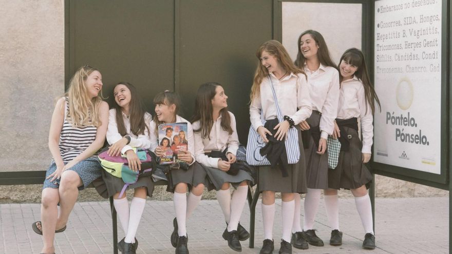 La directora Pilar Palomero junto a las actrices protagonistas de 'Las niñas', gran triunfadora del Festival de Málaga de 2020