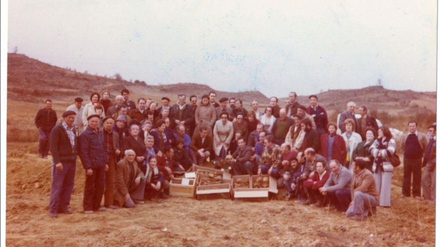 Exhumación en enero de 1978 en la que recuperaron los restos de siete vecinos de Andosilla