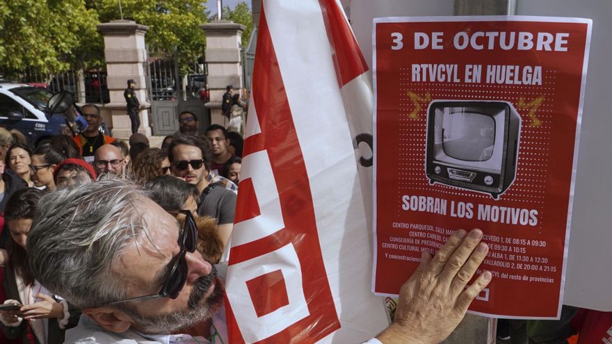 Amplio seguimiento de la huelga en CyLTV con afectación a la emisión de sus programas e informativos