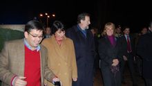 David Erguido junto a la entonces alcaldesa de Algete, Inmaculada Juárez, Mariano Rajoy y Esperanza Aguirre en la fiesta de Navidad del PP en Algete en 2009. / cronicanorte.es