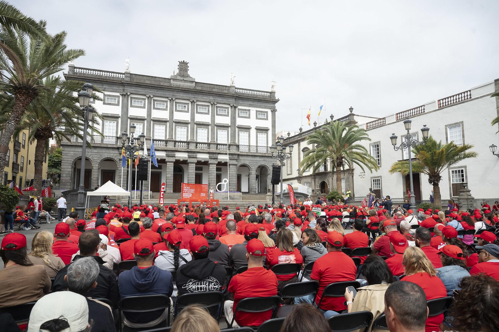 Acto de delegadas y delegados de Comisiones Obreras (CCOO) celebrado este jueves en Las Palmas de Gran Canaria bajo el lema ‘De las respuestas a la acción’.