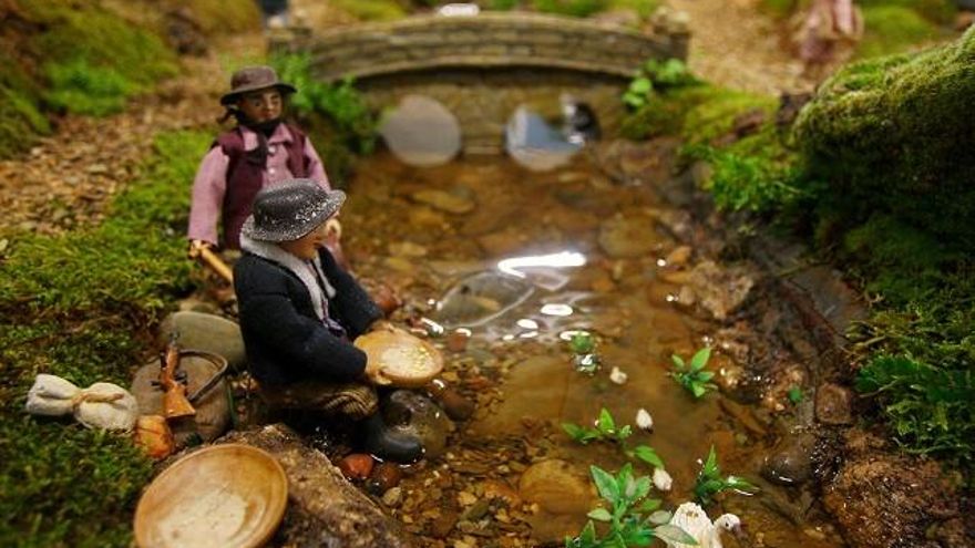 Bateadores de oro en el Belén de Cabañas Raras. Foto: César Sánchez / ICAL.