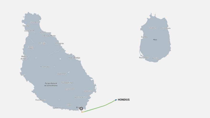 Punto de partida del crucero desde Cabo Verde