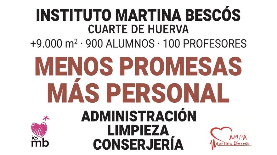 El equipo directivo del instituto de Cuarte de Huerva presenta su renuncia "por la grave falta de personal" del centro