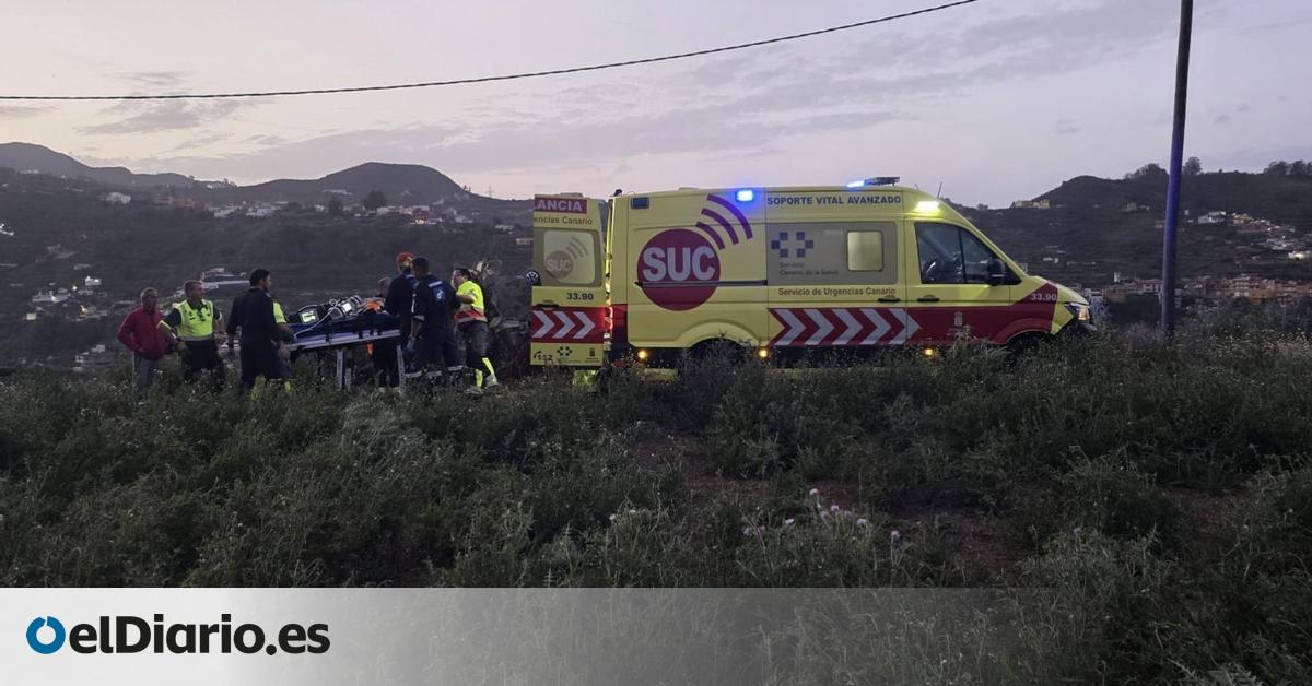 En estado crítico un motorista de 32 años que cayó por un barranco en Gran Canaria