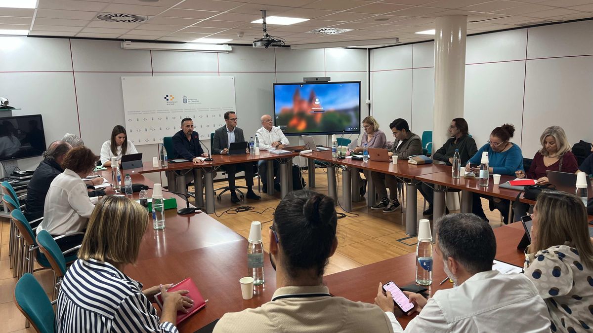 Reunión extraordinaria de la Mesa Sectorial de Sanidad, celebrada en la sede del SCS en Santa Cruz de Tenerife.
