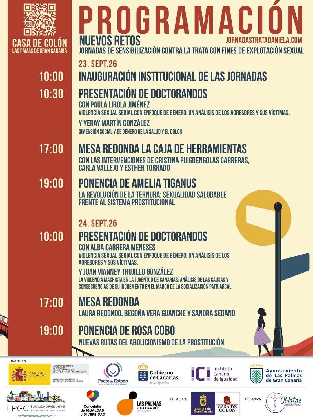 Programa de las Jornadas de Sensibilización contra la Trata con Fines de Explotación Sexual 2026.