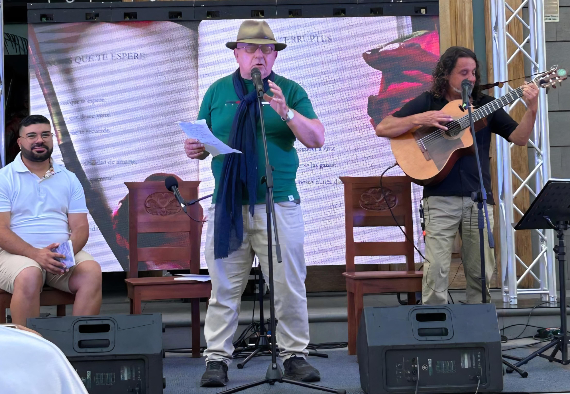 Natalio Cruz con Ramón Araújo y Jorge Guerra.