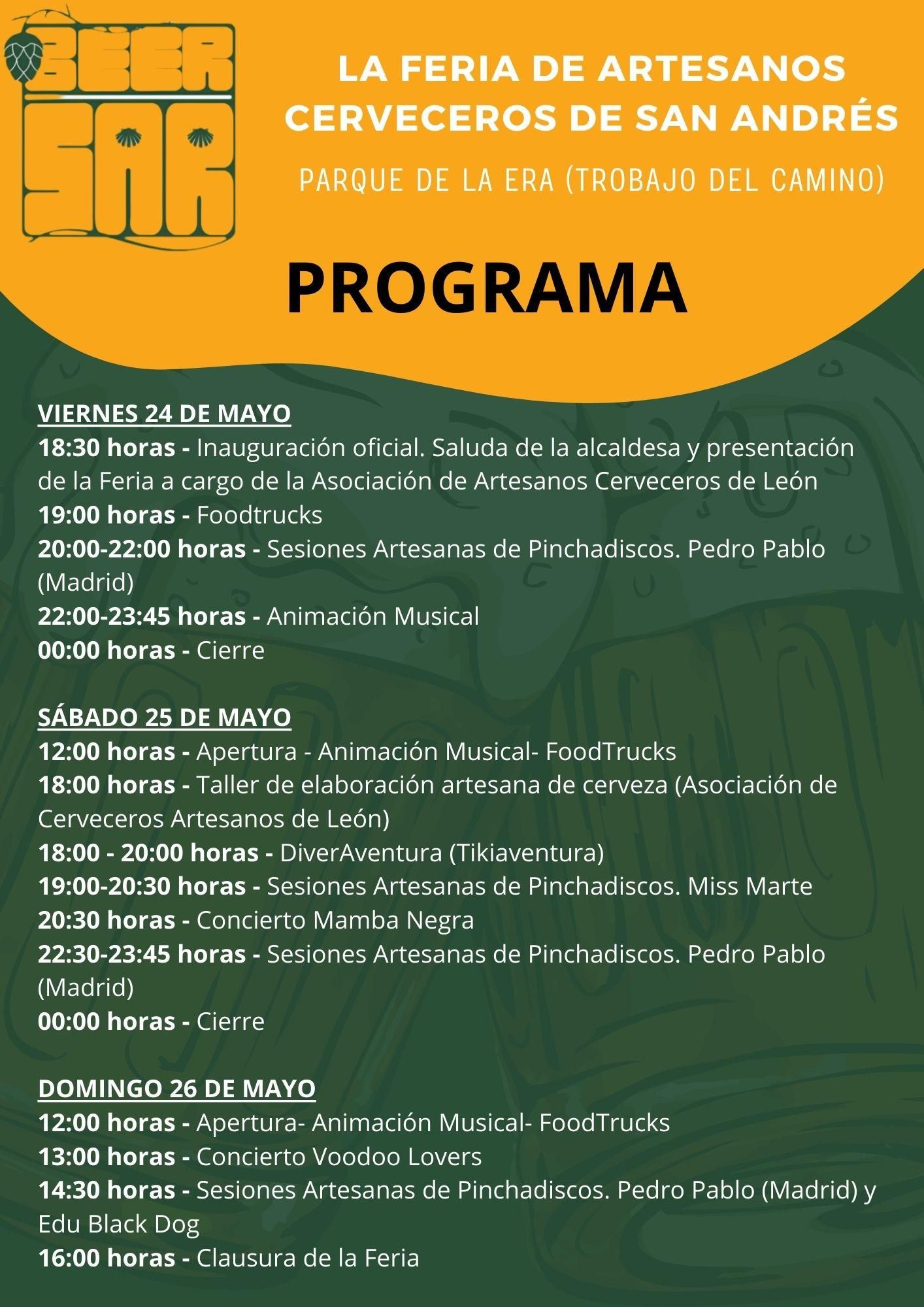 Programa de la Feria de Artesanos Cerveceros de San Andrés 2024.