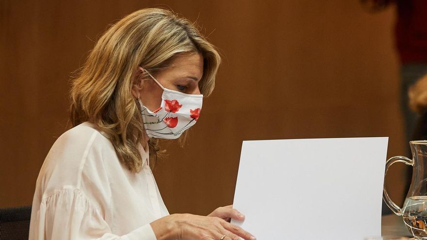 La vicepresidenta segunda y ministra de Trabajo y Economía Social, Yolanda Díaz, en una fotografía del pasado lunes. EFE/Miguel Oses