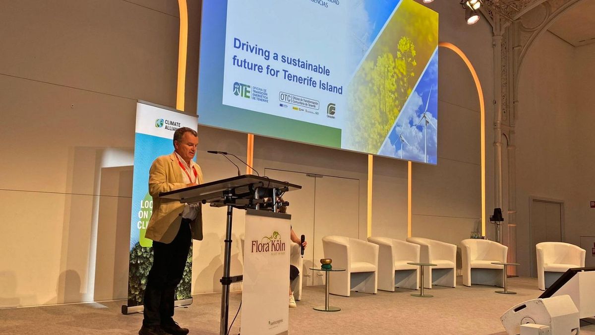El director insular de Medio Natural, Pedro Millán, durante la Conferencia Internacional de la Alianza por el Clima 2025 (CAIC25) que se celebró en Colonia, Alemania.