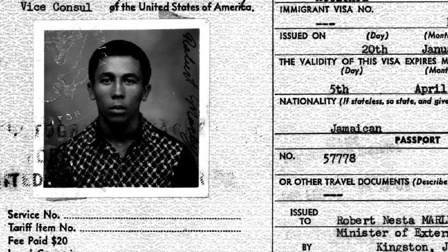 Cuando Bob Marley emigró para limpiar suelos: salen a la luz los papeles que EEUU guardaba sobre el cantante