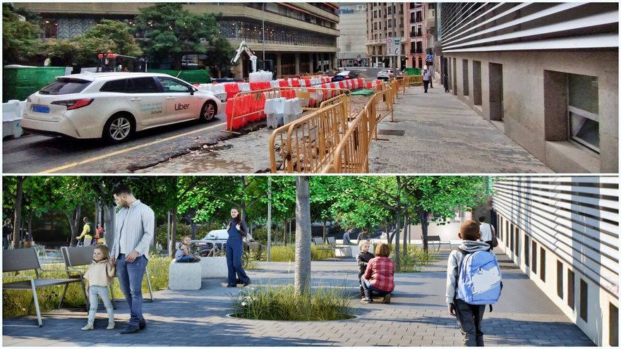 Aceras ensanchadas, más árboles y menos coches en Mejía Lequerica por las obras frente a la Osa Menor