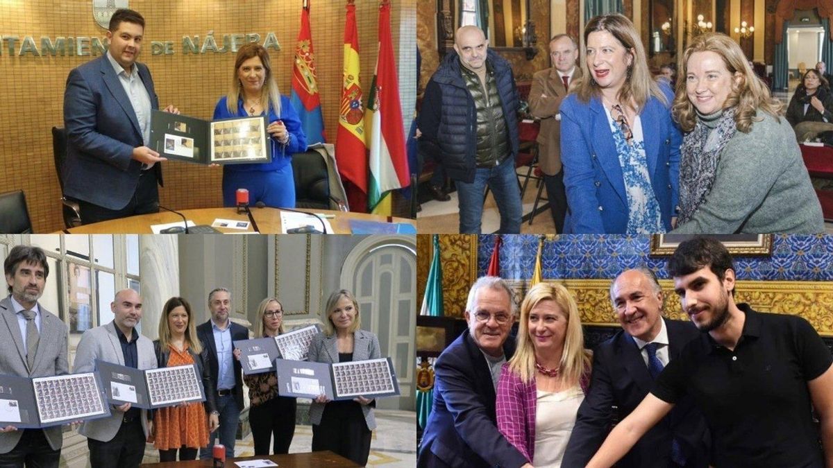 Fotografías en las que aparecen alcaldes y concejales del Partido Popular junto a Leire Díez.