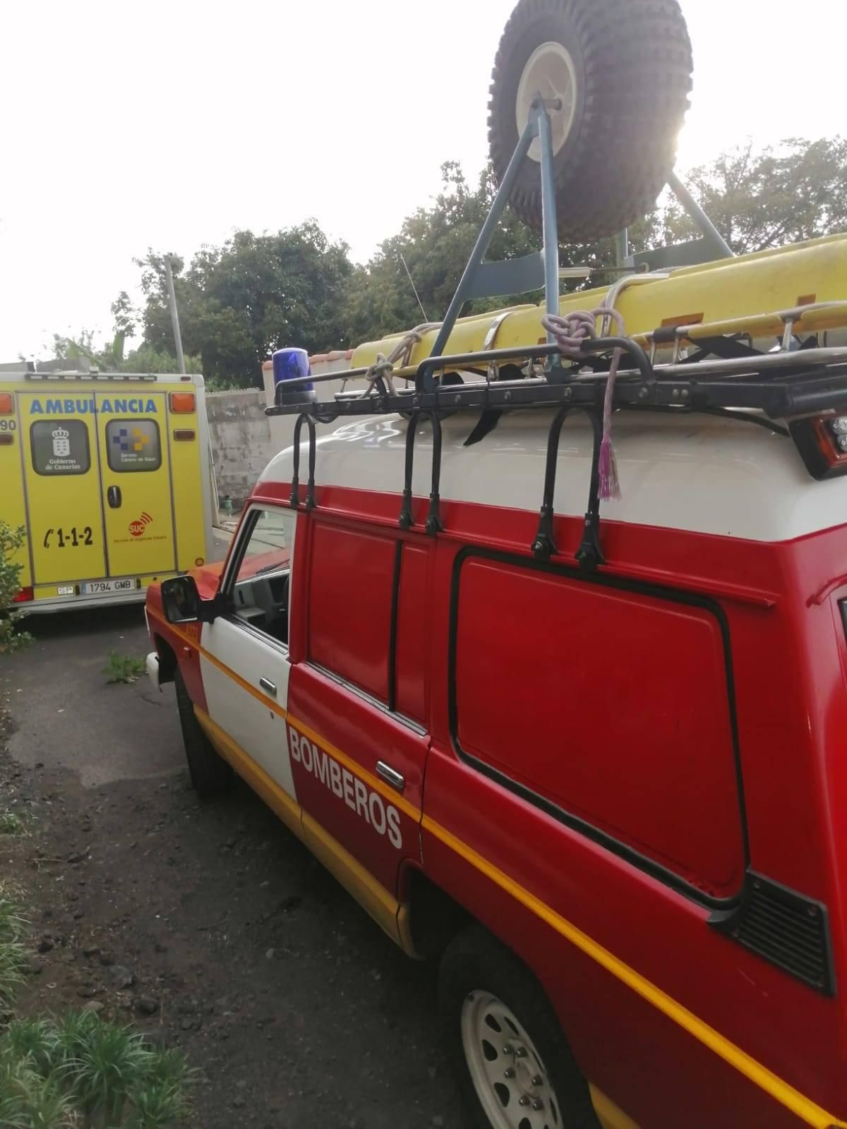 Dispositivo de rescate. BOMBEROS LA PALMA
