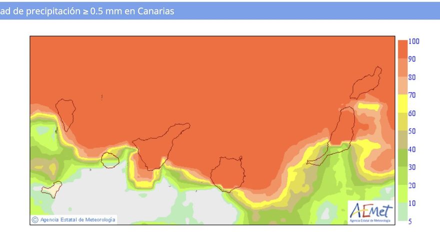 Probabilidad de que se registren lluvias superiores a 5 litros por metro cuadrado
