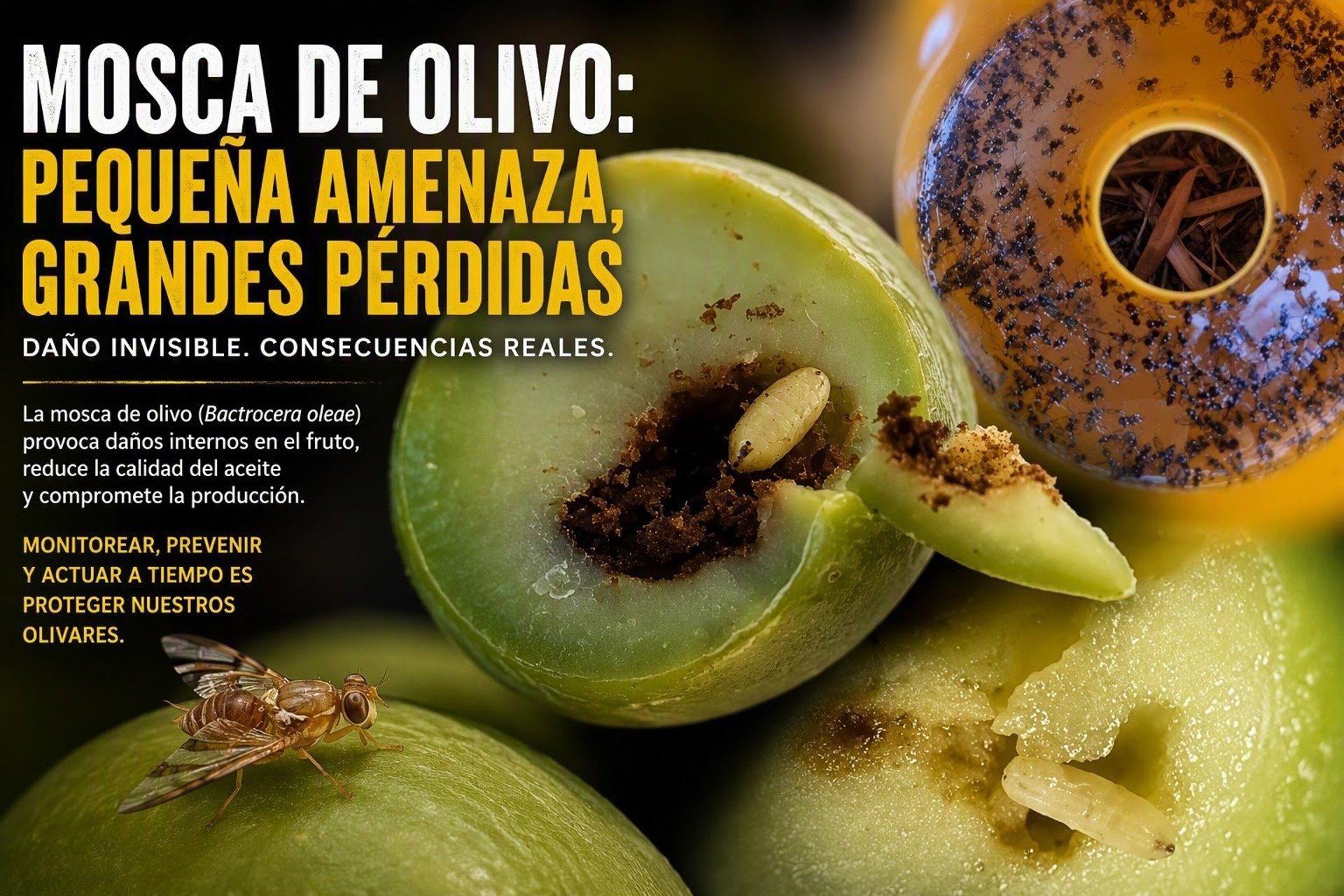Cartel informativo sobre la mosca del olivo