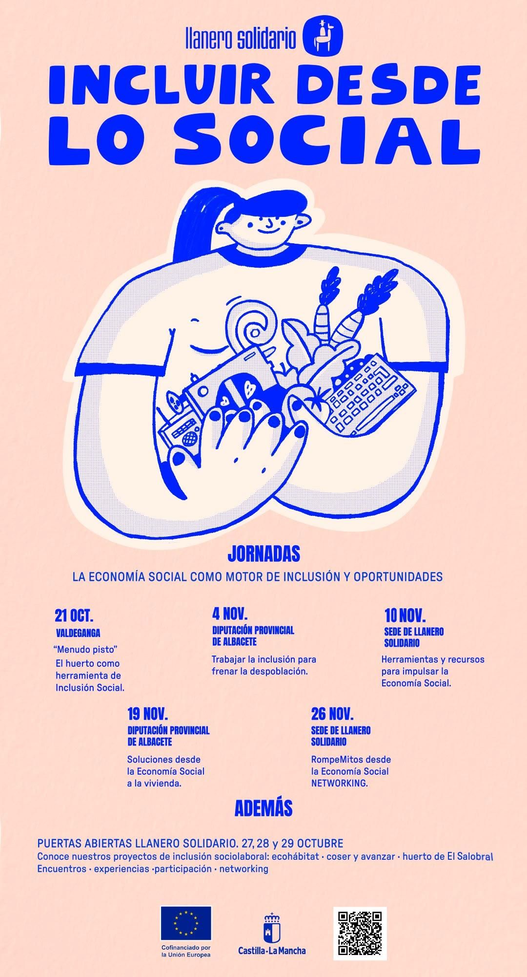 Cartel del ciclo 'Incluir desde lo social' organizado por Llanero Solidario en Albacete