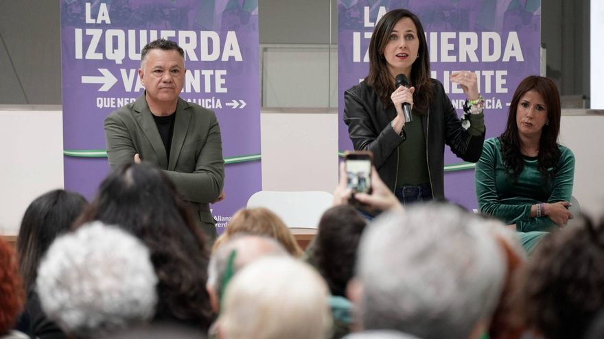 La secretaria general de Podemos y diputada, Ione Belarra, en un acto en Sevilla