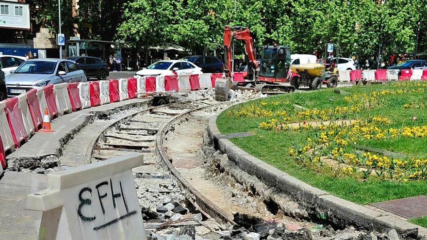 El tranvía de Madrid reaparece con las obras de la Puerta de Alcalá