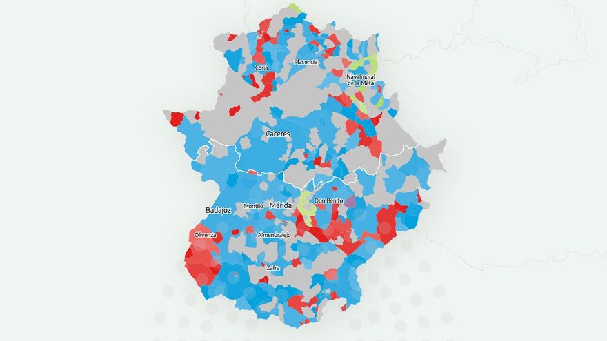 Los resultados de las elecciones en Extremadura 2025, municipio a municipio