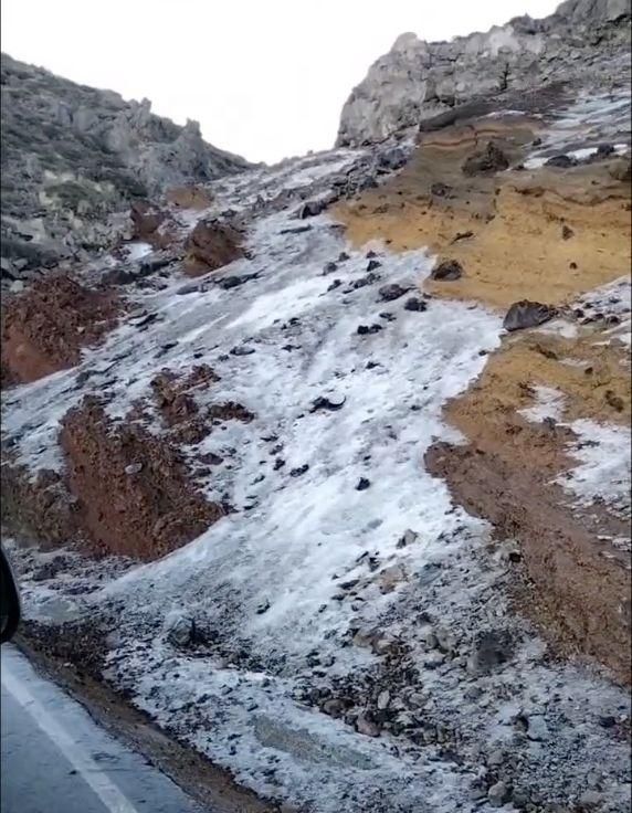 Helada, este marte, en el entorno del Roque de Los Muchachos.