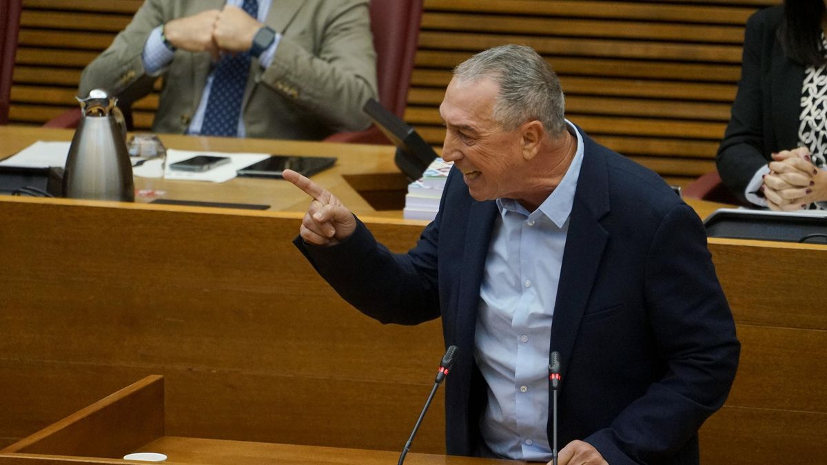 El diputado de Compromís en Les Corts, Joan Baldoví, interviene durante una sesión de control en Les Corts.