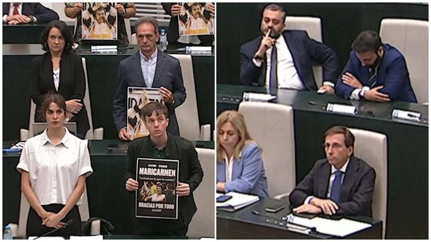 Almeida, el PP y Vox se quedan sentados en el minuto de silencio por Maricarmen que guardó el Ayuntamiento de Madrid