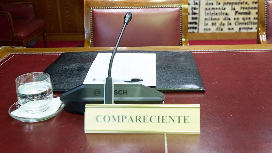 Archivo - El lugar donde la extrabajadora de las empresas Ineco y Tragsatec y ex novia de Ábalos Jésica Rodríguez García iba a comparecer ante la Comisión de Investigación del ‘caso Koldo’, en el Senado, a 14 de abril de 2025, en Madrid (España).