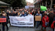 Manifestación de pensionistas en Valladolid.