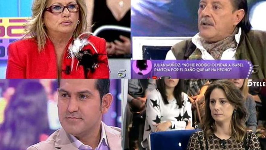 Mayte Zaldivar, Julián Muñoz, Elia (la hija de ambos) y Fosky, el chófer