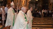 El Obispo de San Sebastián, José Ignacio Munilla, en la Basílica de Loyola durante la misa de San Ignacio