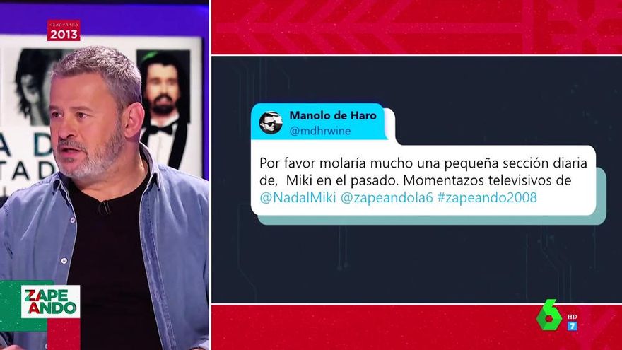 'Zapeando' rescata la primera vez de Miki Nadal en TV, hace casi 25 años