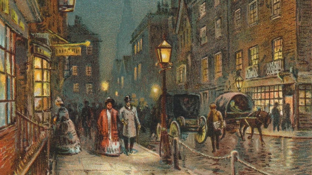 Cuadro Londres de noche en 1897