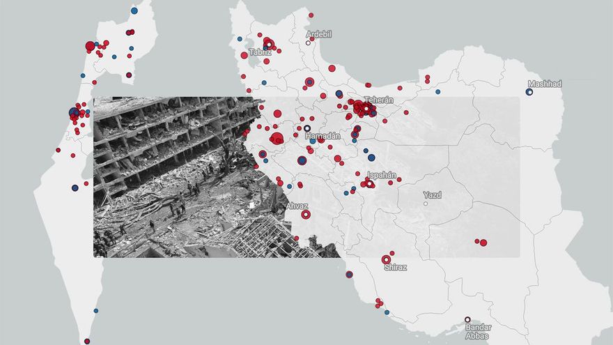 Radiografía de 12 días de guerra entre Irán e Israel: mapas, muertos y número de misiles lanzados