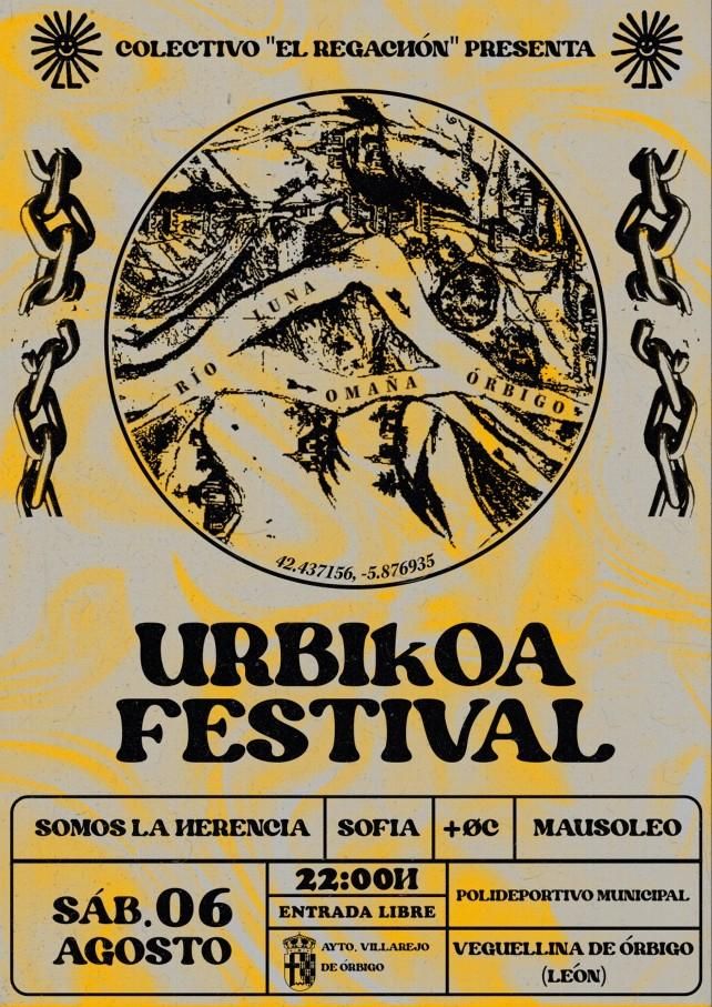 Cartel Urbikoa en Veguellina de Órbigo.