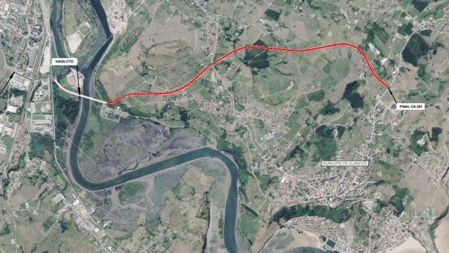 Plano por donde discurrirá la carretera Requejada-Suances